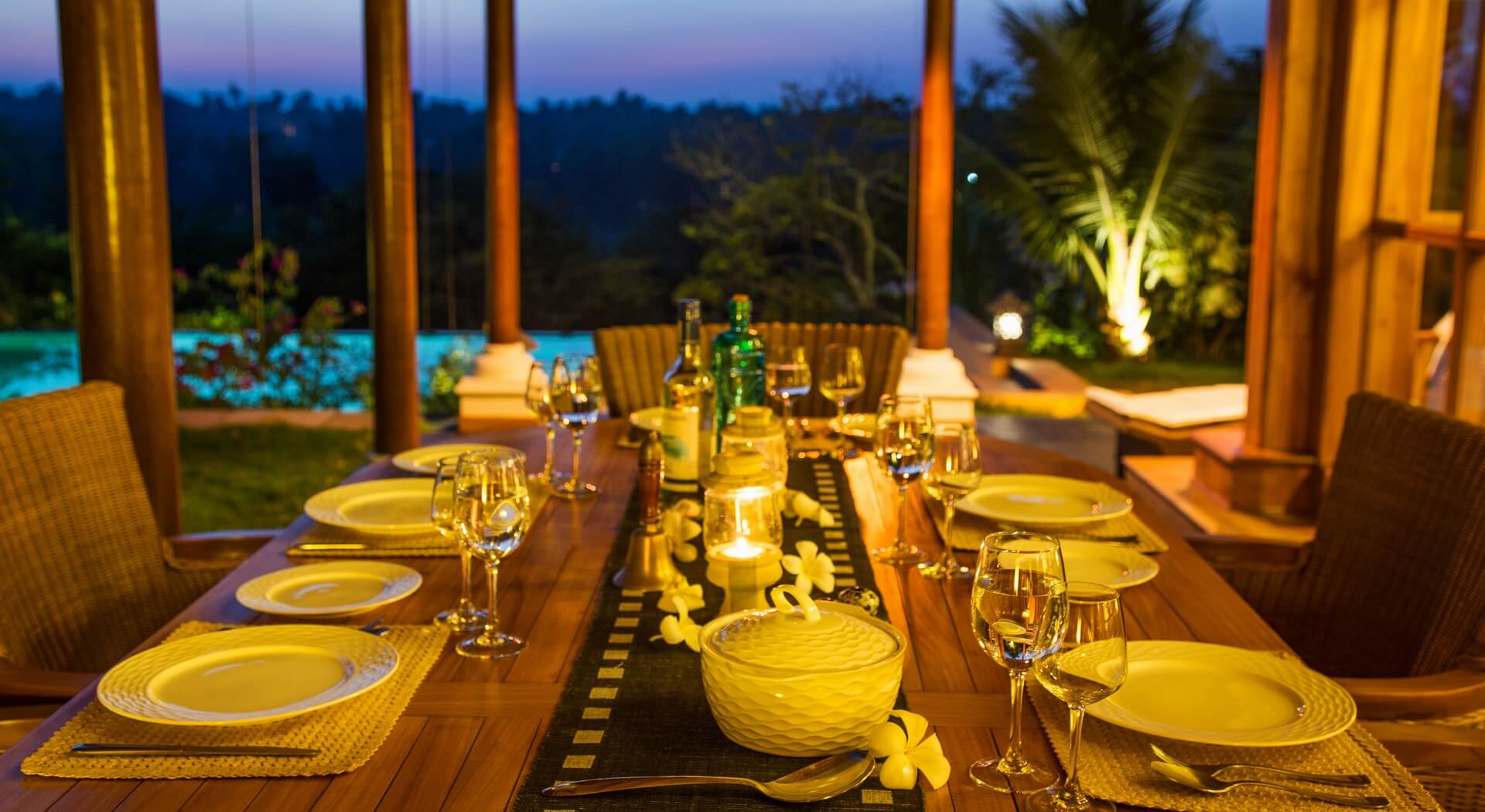 Candlelight dinner on the verandah