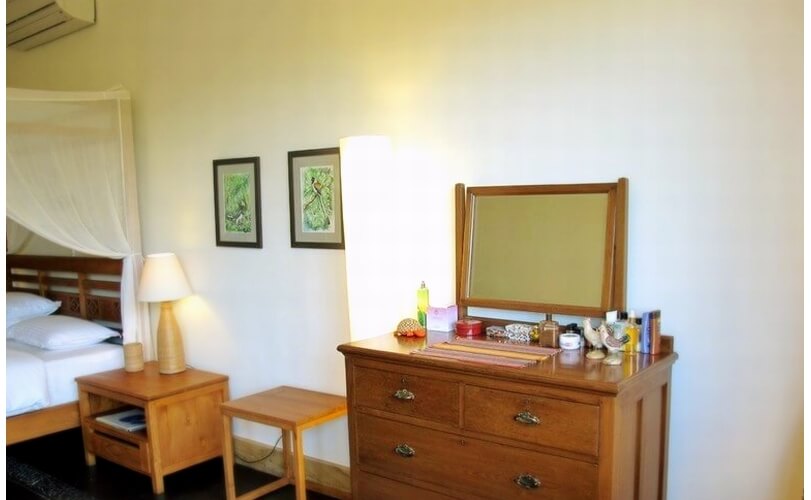 A classic dressing table and original bird paintings