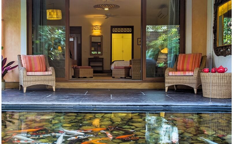 The Koi pond nudges the Koi Suite 