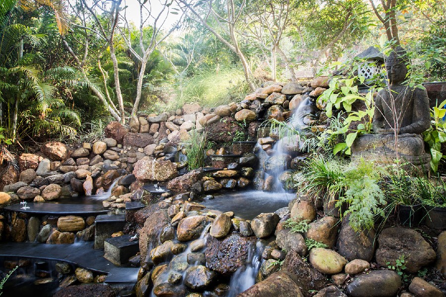 The finished waterfall in Goa